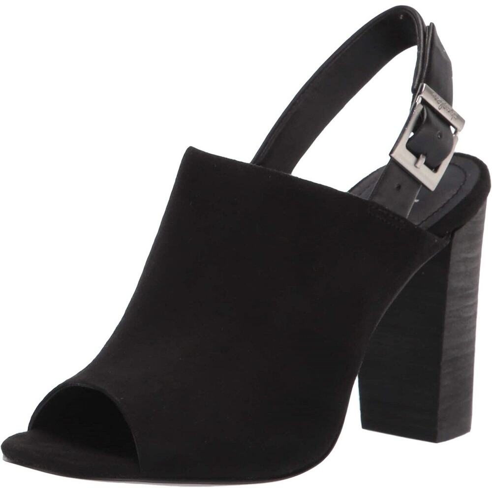 Charles By Charles David Black Suede Slingback Sandals